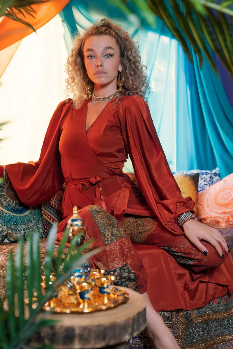 25% OFF Khroma Lola Wrap Dress in Chili Red