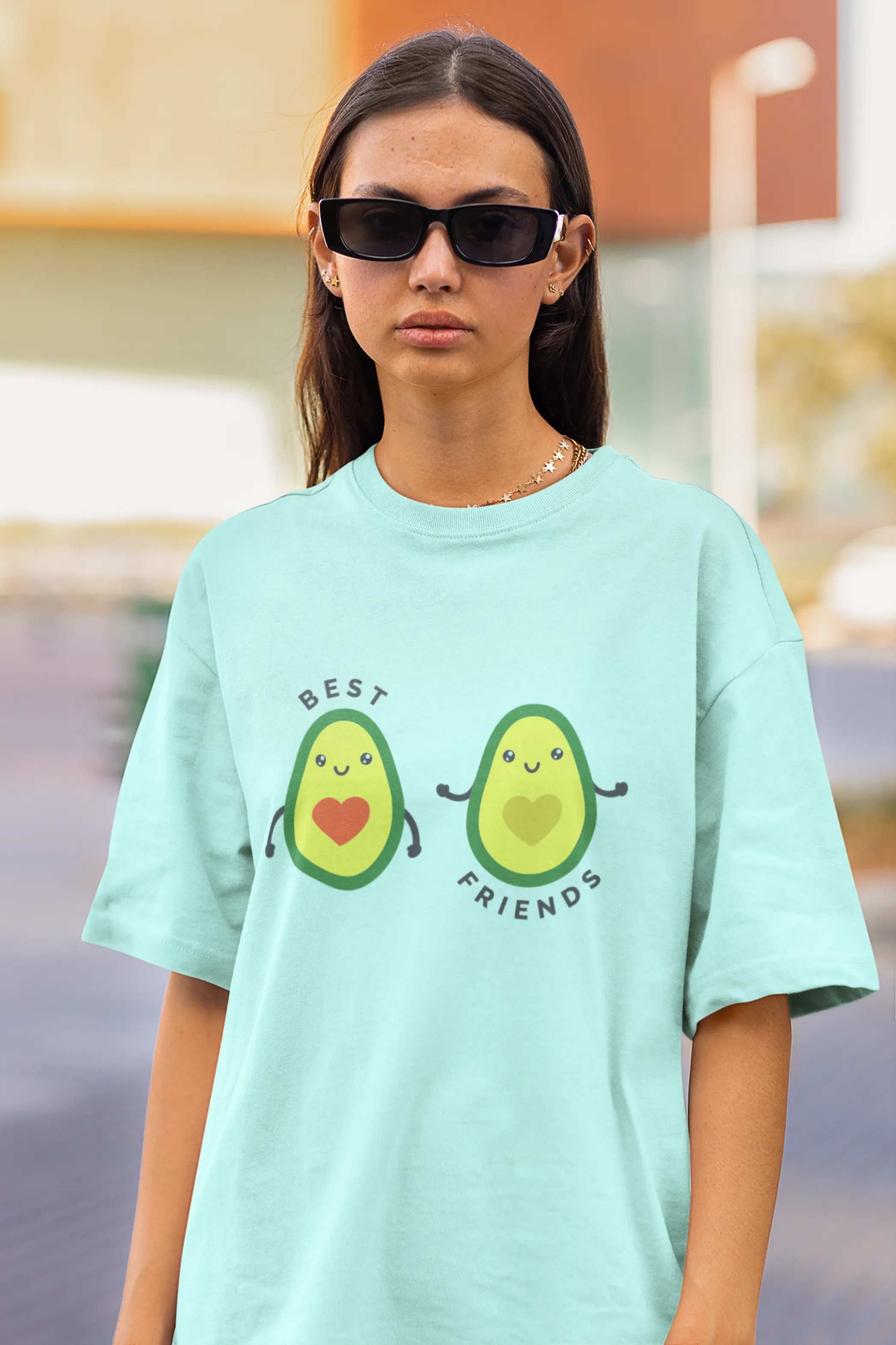 Avocado Friends Printed Oversized T-shirt for women