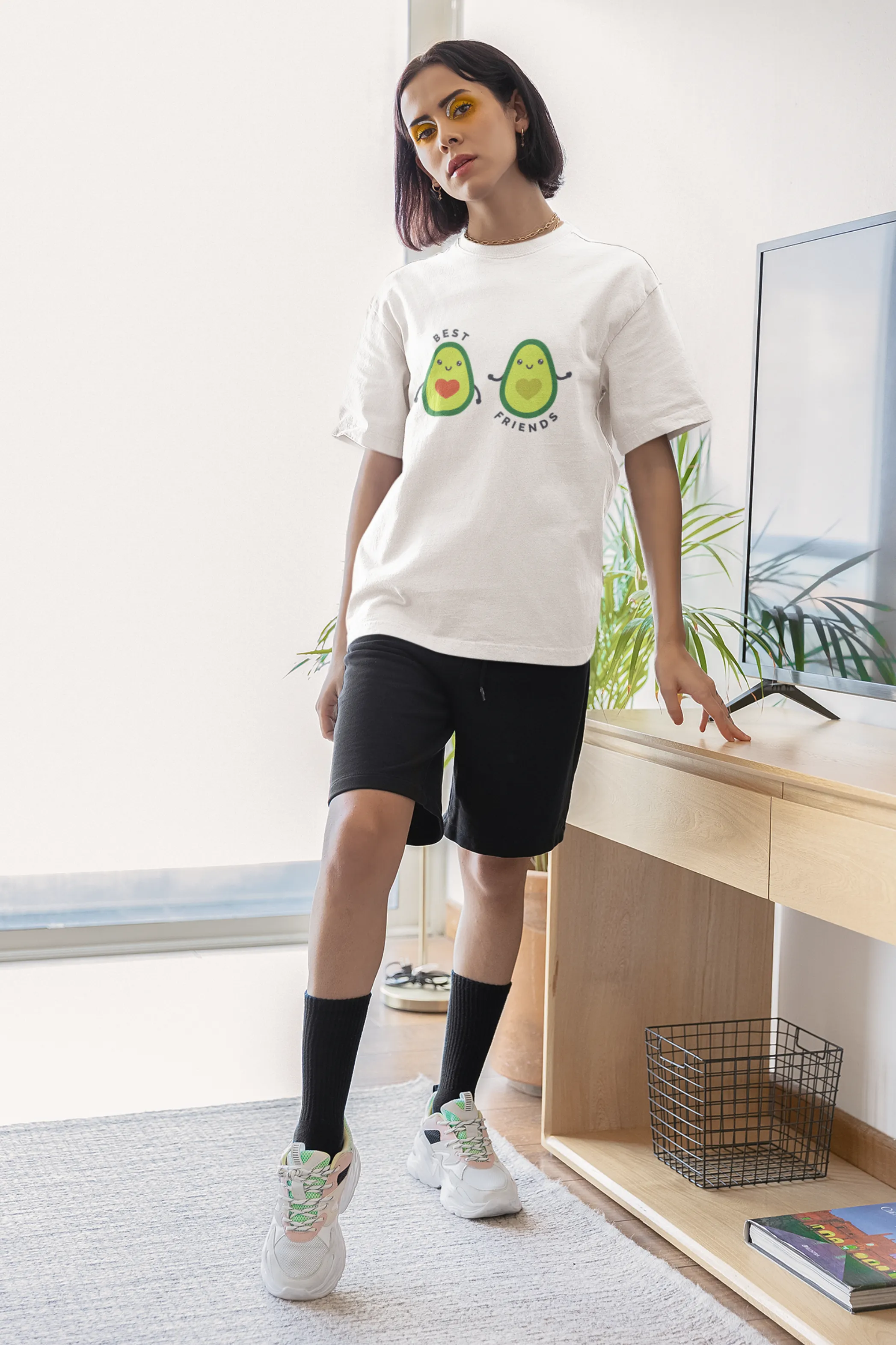 Avocado Friends Printed Oversized T-shirt for women