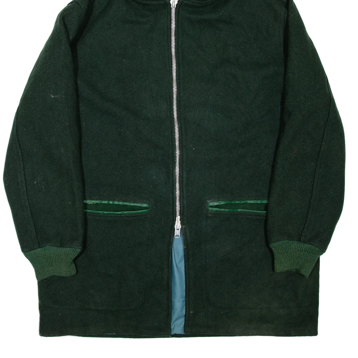 CHAMPION Mens Overcoat Coat Green 90s Hooded XL