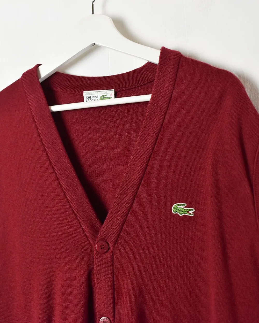 Chemise Lacoste Knitted Button Up Sweater Vest - Large