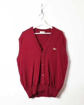 Chemise Lacoste Knitted Button Up Sweater Vest - Large