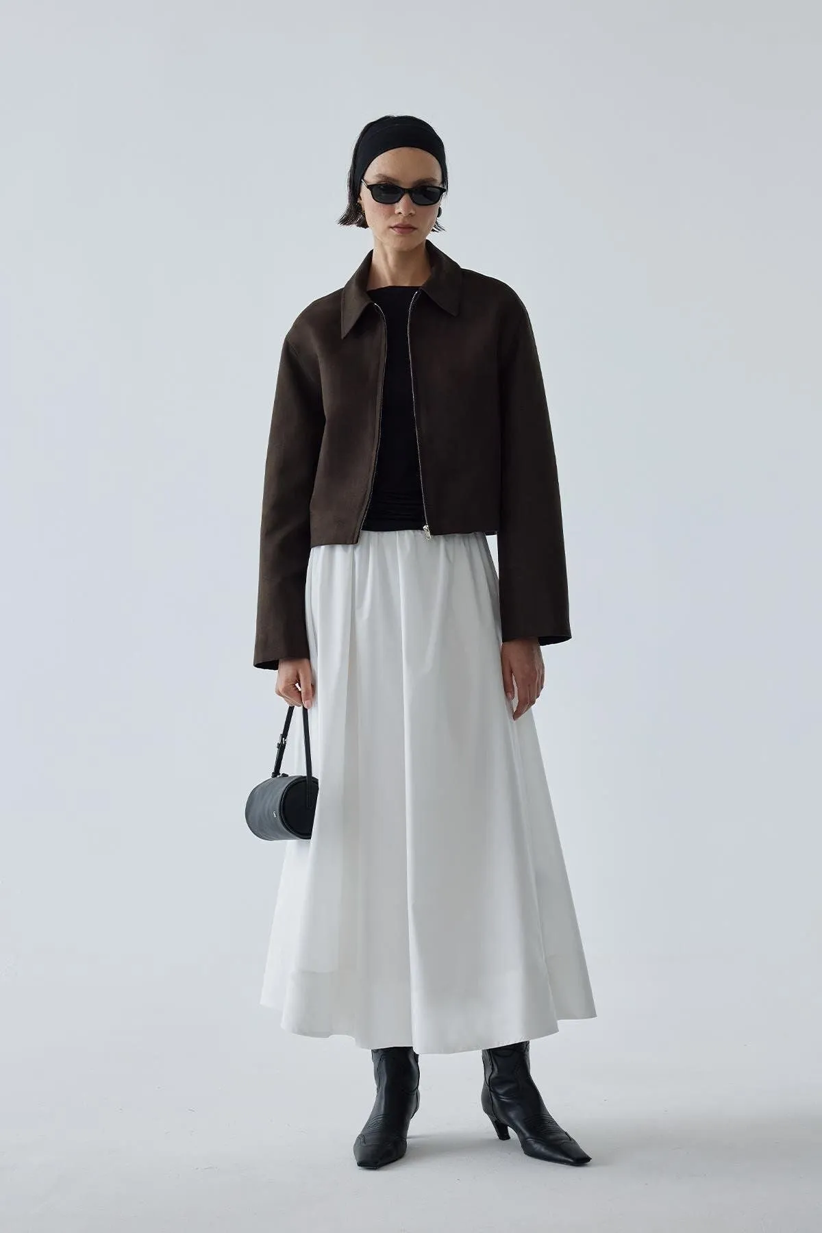 Gabrielle Suede Shirt Collar Jacket