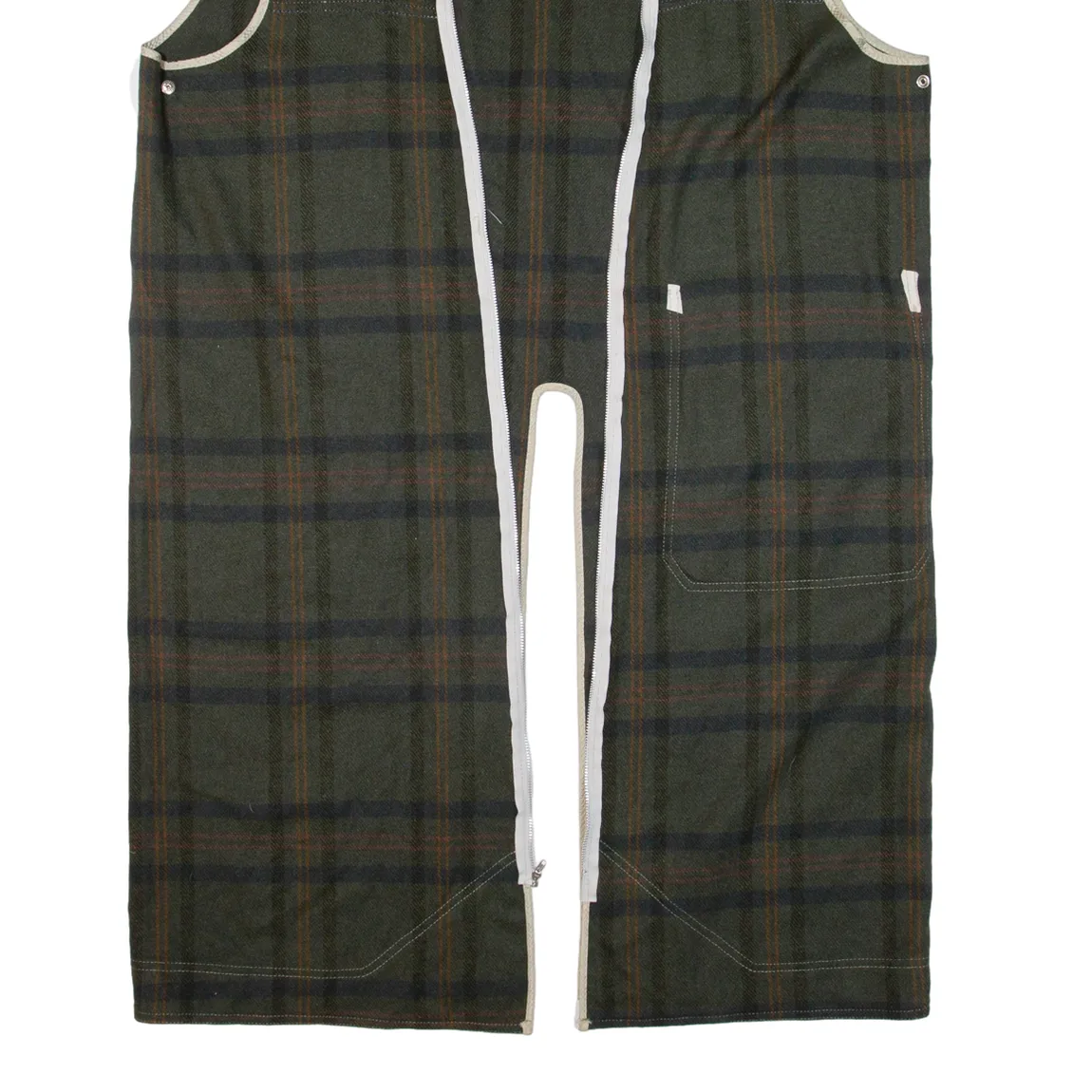 LORD Lining Mens Overcoat Coat Green Knit Check XL