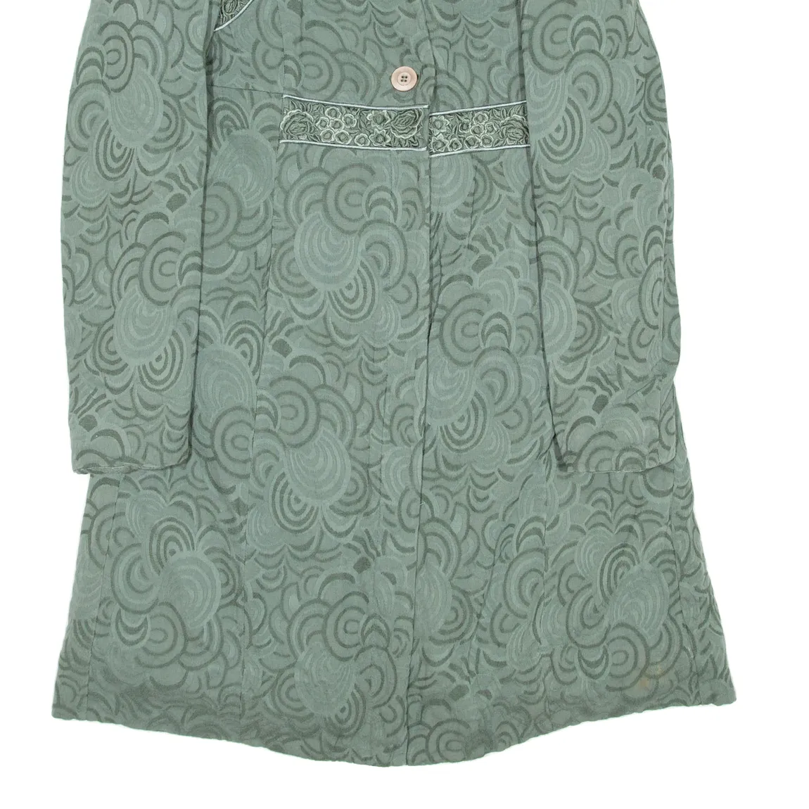 NOA NOA Womens Overcoat Jacket Green Viscose Crazy Pattern S