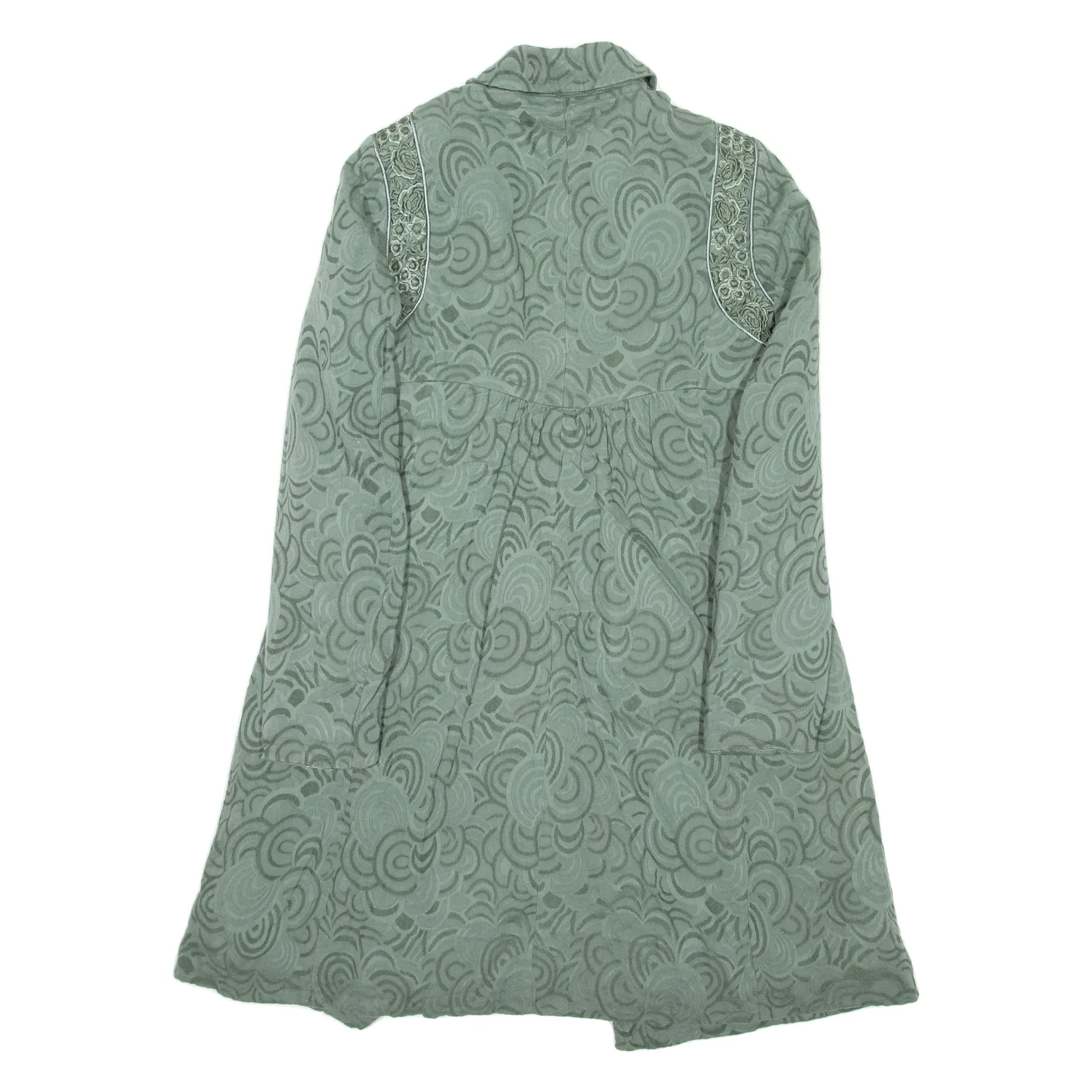 NOA NOA Womens Overcoat Jacket Green Viscose Crazy Pattern S