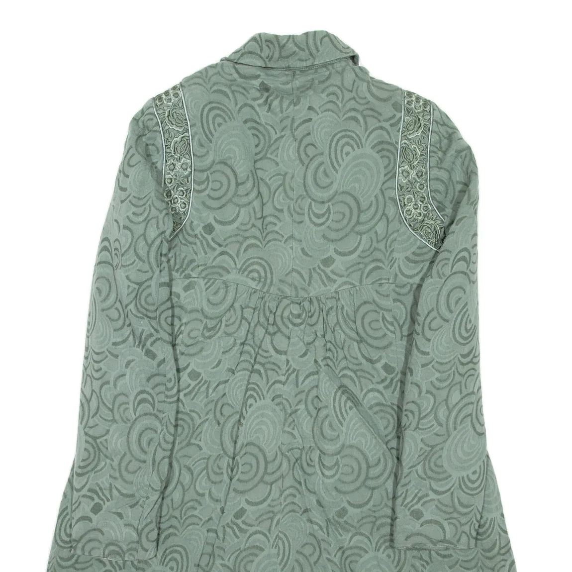 NOA NOA Womens Overcoat Jacket Green Viscose Crazy Pattern S