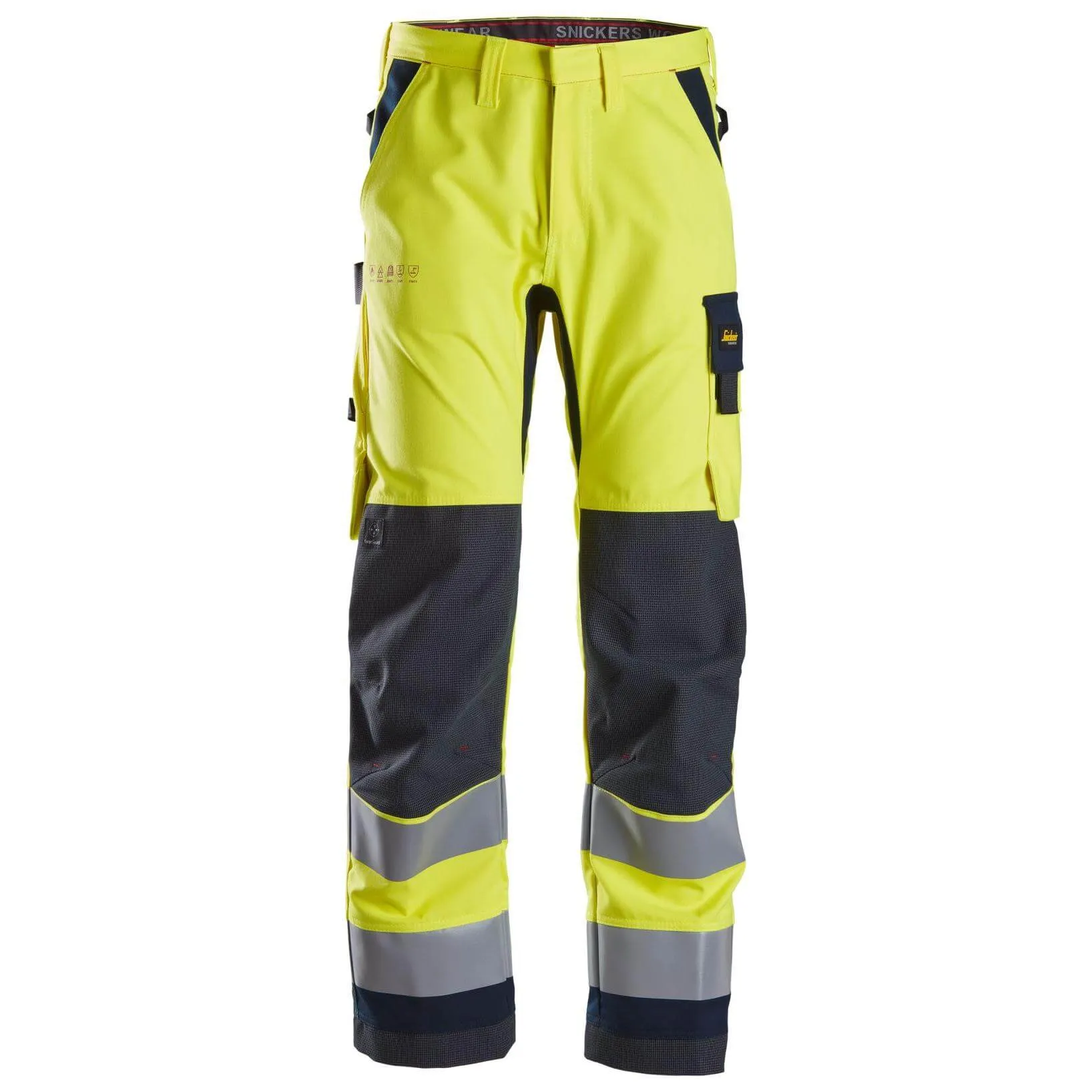 Snickers 6360 ProtecWork Hi Vis Work Trousers, Class 2