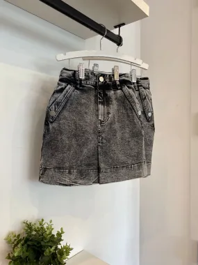Steph The Label Grey Stone Wash Denim Pencil Skirt