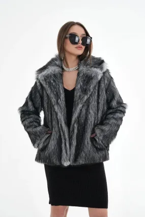 Textured Faux Fur Jacket